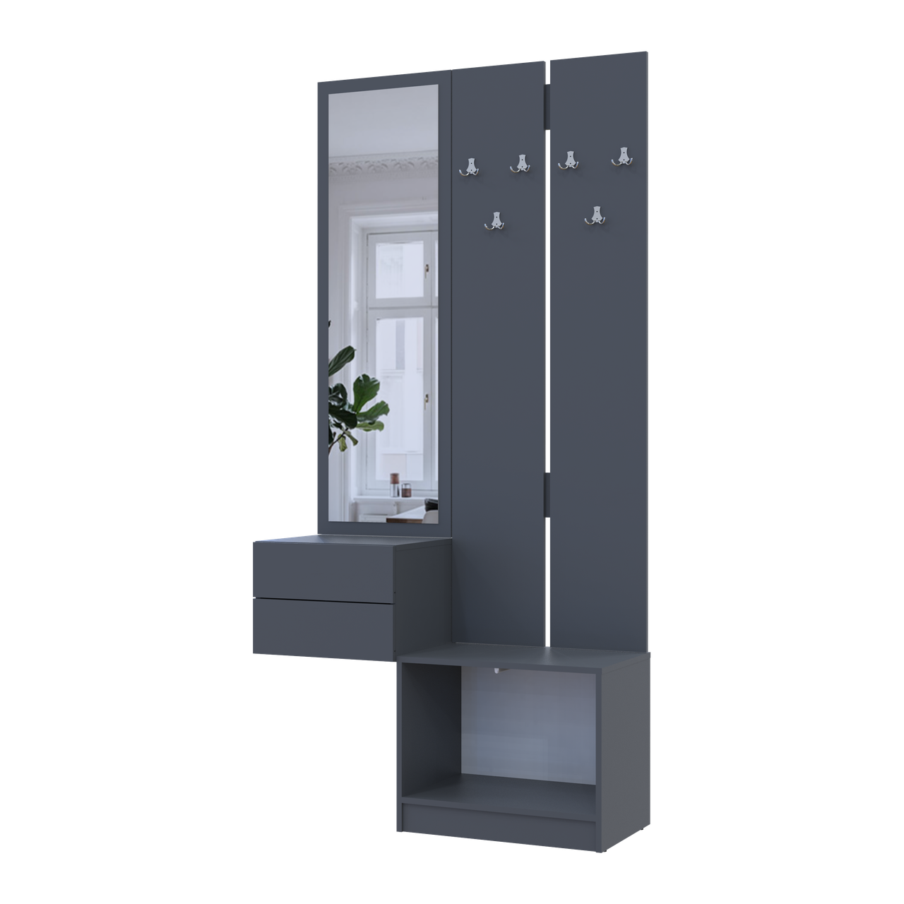 Передпокій Doros Сола 2+3 Doros Графіт/Сірий ДСП 105х40х215 (42005151) 4