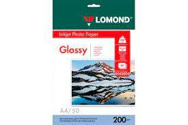 

Фотoбумага глянцевая Ломонд A4, 200 gm 50 листов упаковка