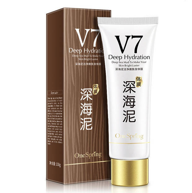 

Отбеливающая маска для лица и тела One Spring V7 Deep Sea Mud с глиной и гиалуроновой кислотой (150г)