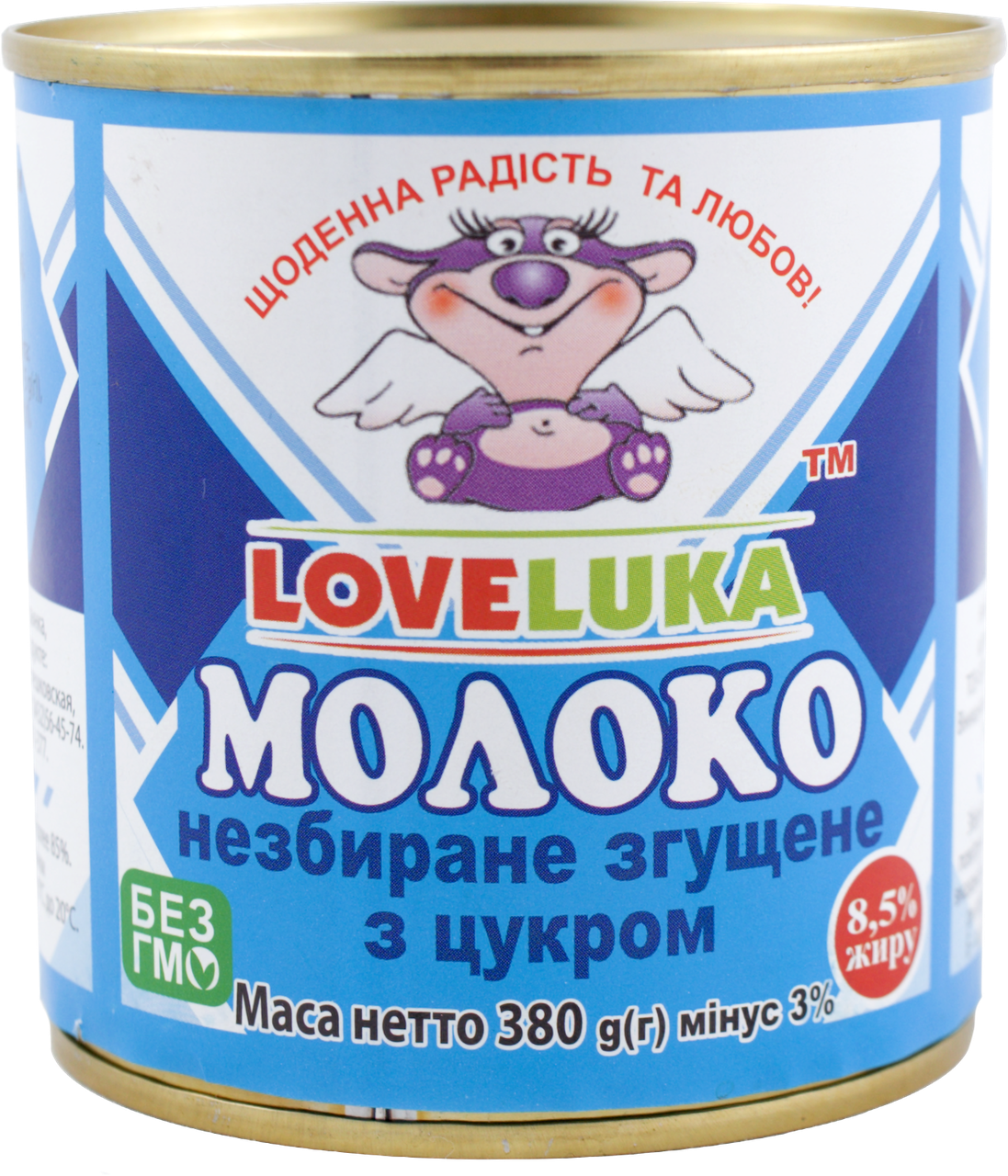 

Молоко цельное сгущенное с сахаром 0,380 г ж/б, 8,5% LOVELUKA