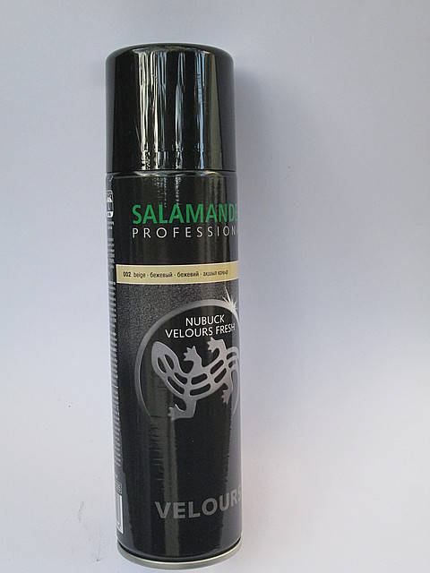 

Аэрозоль краска бежевая "Nubuk Velours" Salamander для нубука и замши, Бежевый