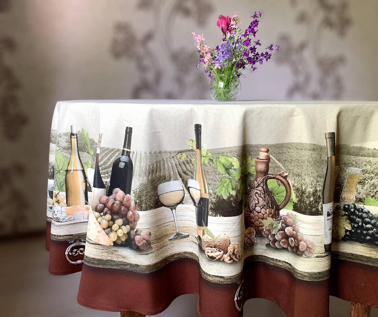 

Скатерть круглая с защитным покрытием d178, ТМ "Тиротекс", Белый