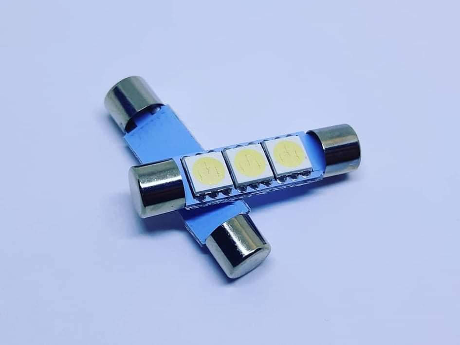 

Лампа SV8,5(C5W, C10W)AC 12V LED 3х5050 white 29mm резистор