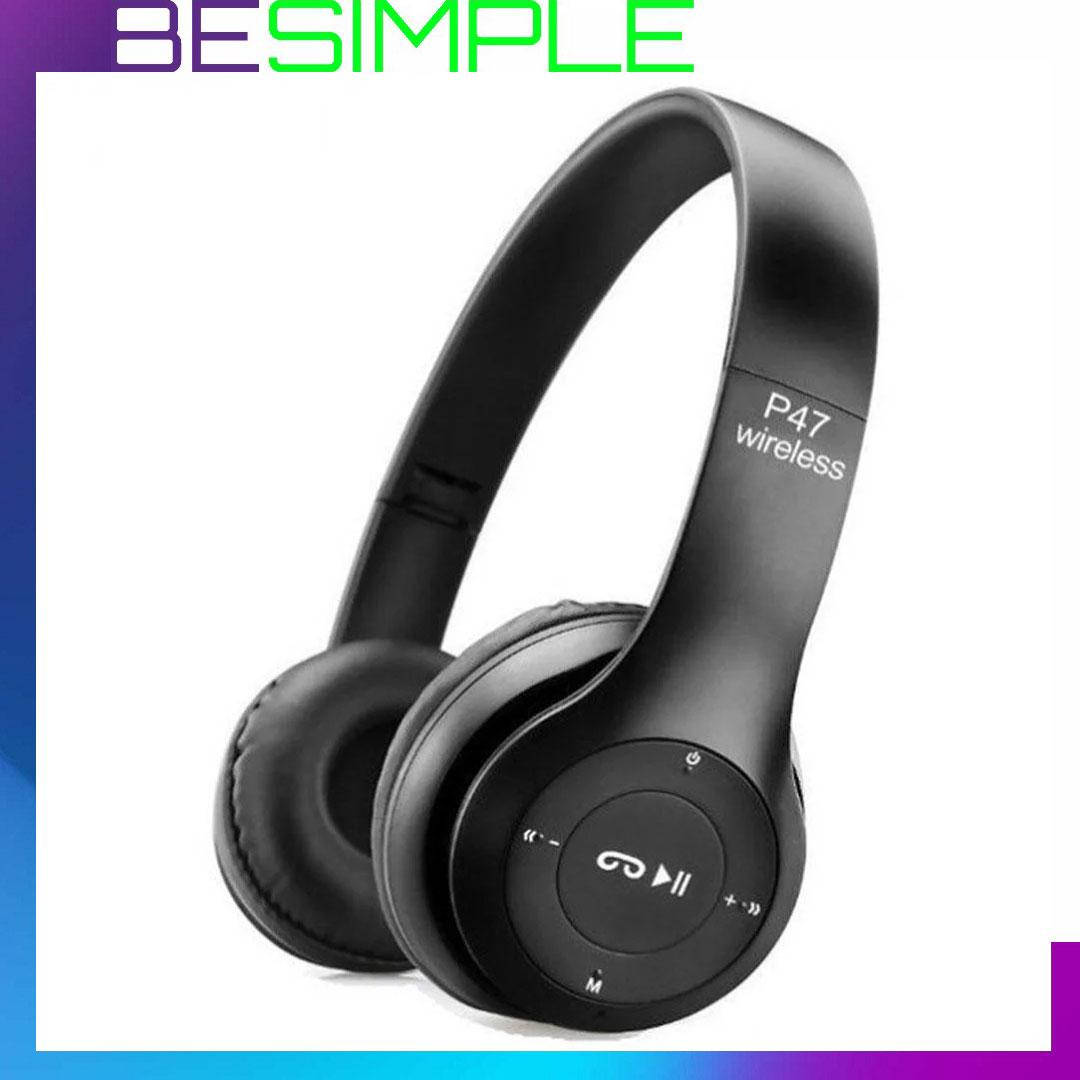 

Наушники MDR P47+BT / Наушники беспроводные bluetooth microSD Mp3 с плеером! Лучший подарочек, Черный