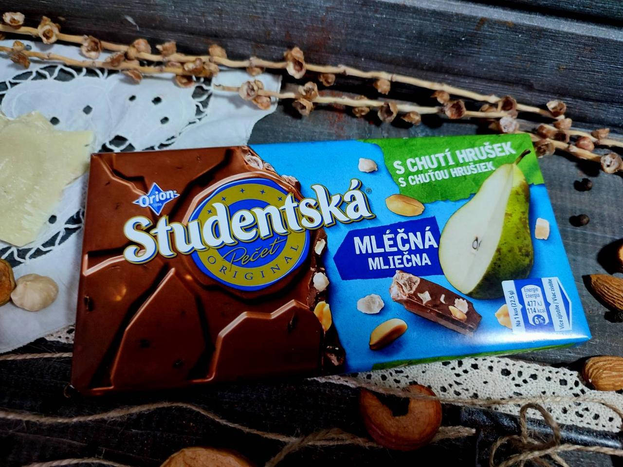 

Молочный шоколад с грушей Studentska pacet 180г