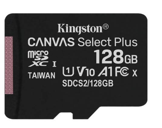 

MicroSDXC 128GB UHS-I Class 10 Kingston Canvas Select Plus R100MB/s (SDCS2/128GBSP)