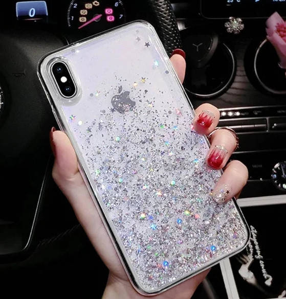 

Блестящий чехол с серебряной фольгой Iphone X/XS, Серебристый