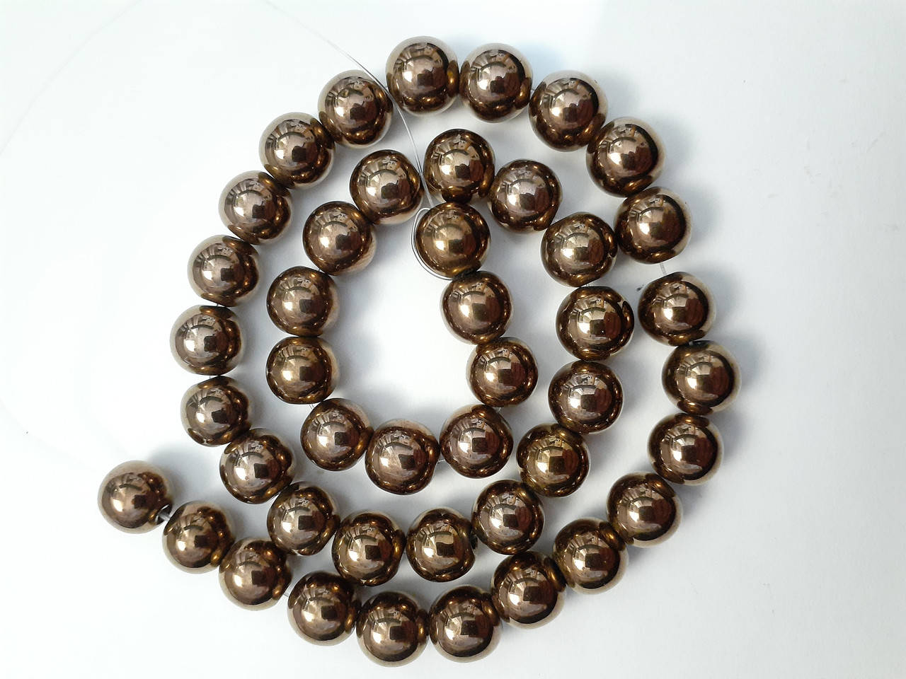 

Бусины на нитке Гематит гладкий шарик d-10мм L-40см