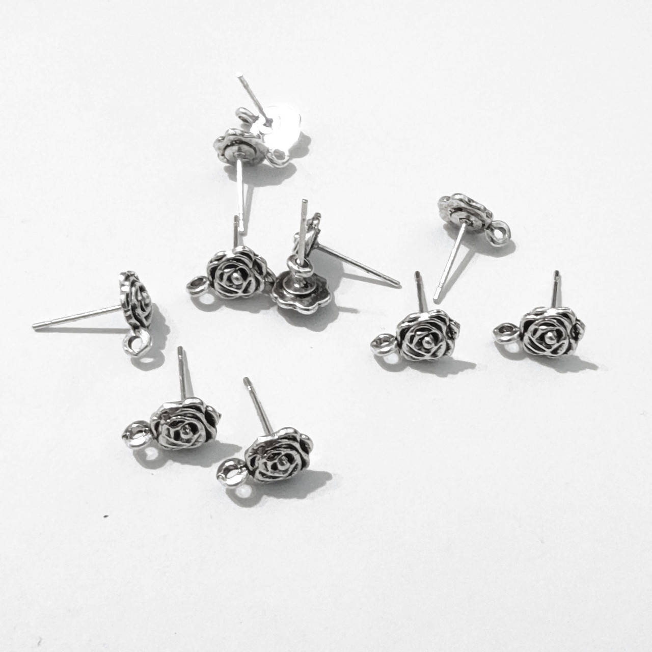 

Серьги заготовки гвоздики Роза 0,8*1 см