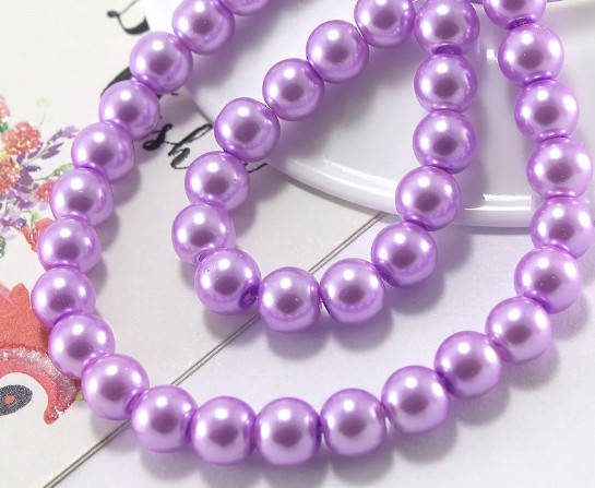 

Жемчуг стеклянный 8мм 75 шт, бусины фиалковые (сп5нг-1578)