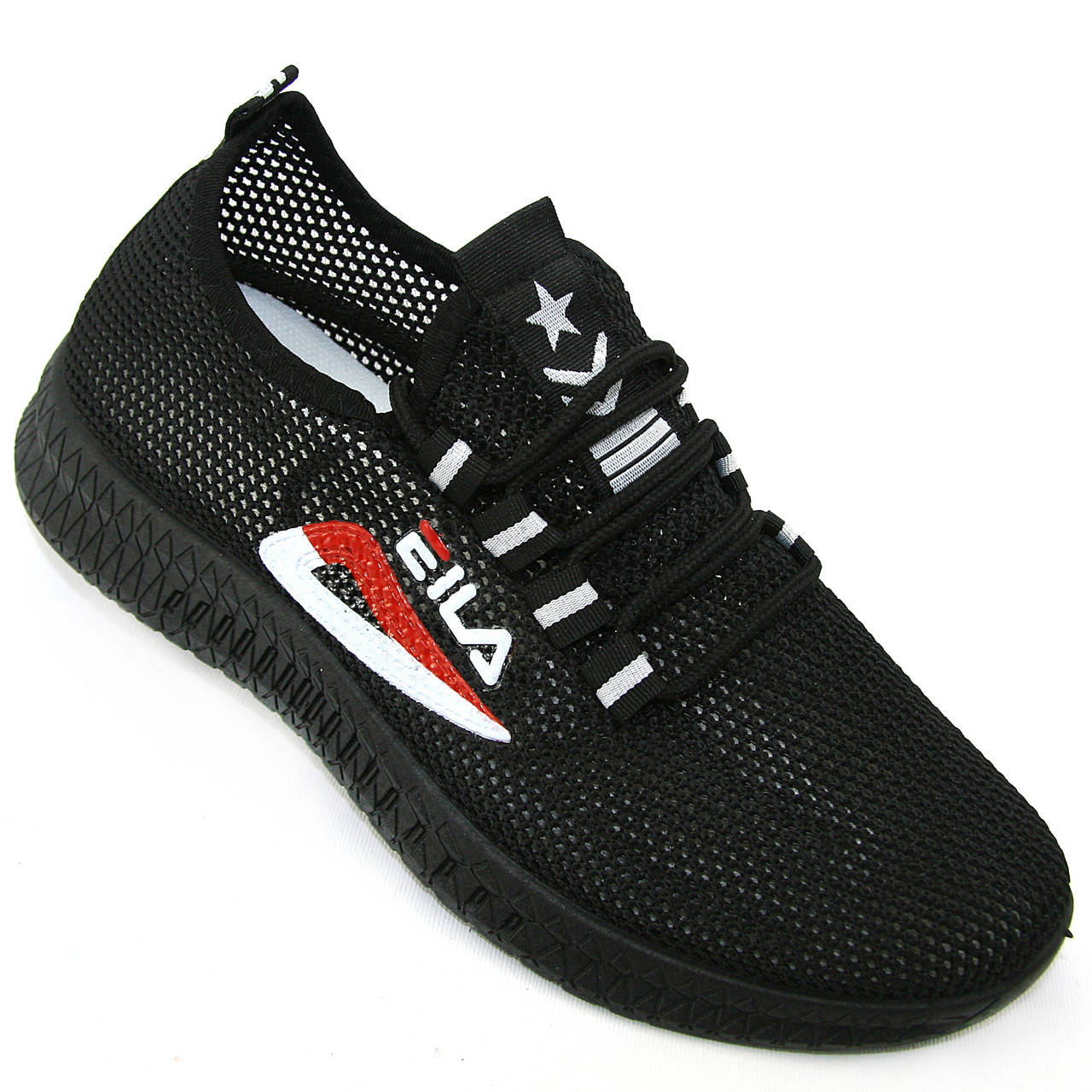 

Мужские черные тканевые кроссовки с шнуровкой, Черный