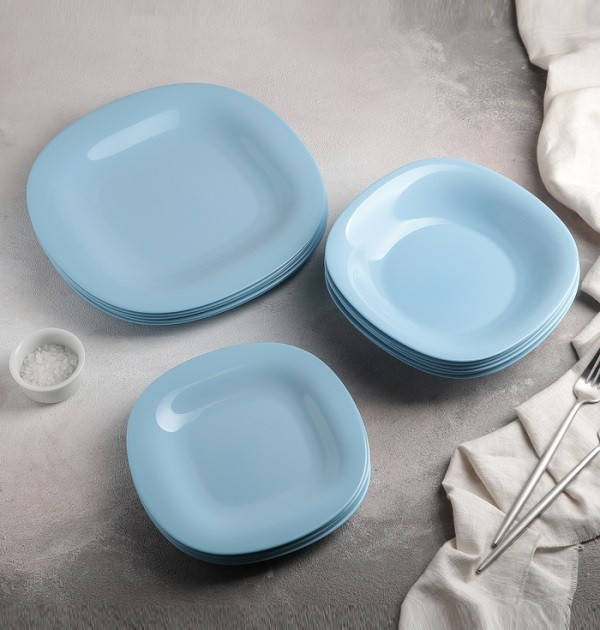 

Тарелка обеденная 27см Luminarc Carine Light Blue P4126, Белый