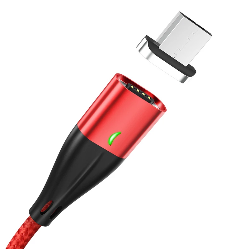 

Кабель магнитный MicroUSB Android для зарядки телефона TOPK AM61 200см |3A| Красный