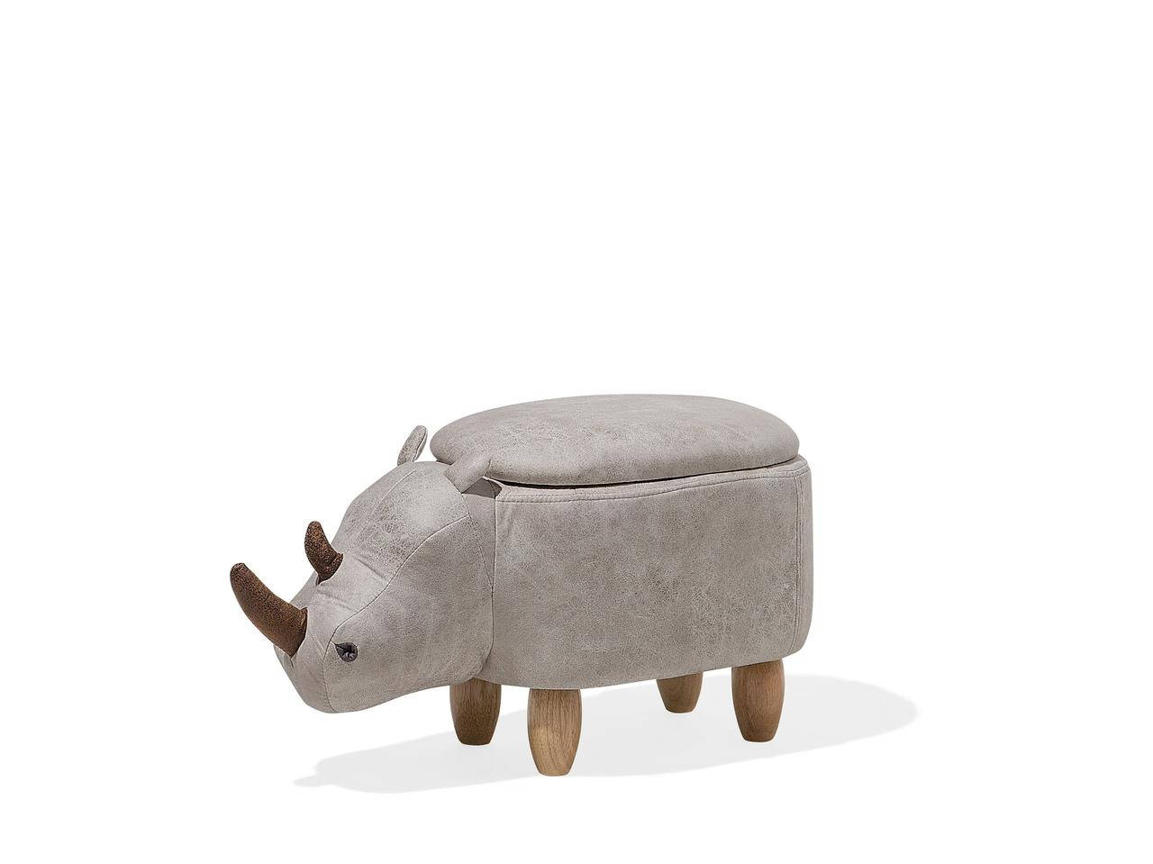 

Пуф pet с ящиком, экокожа светло-серый RHINO