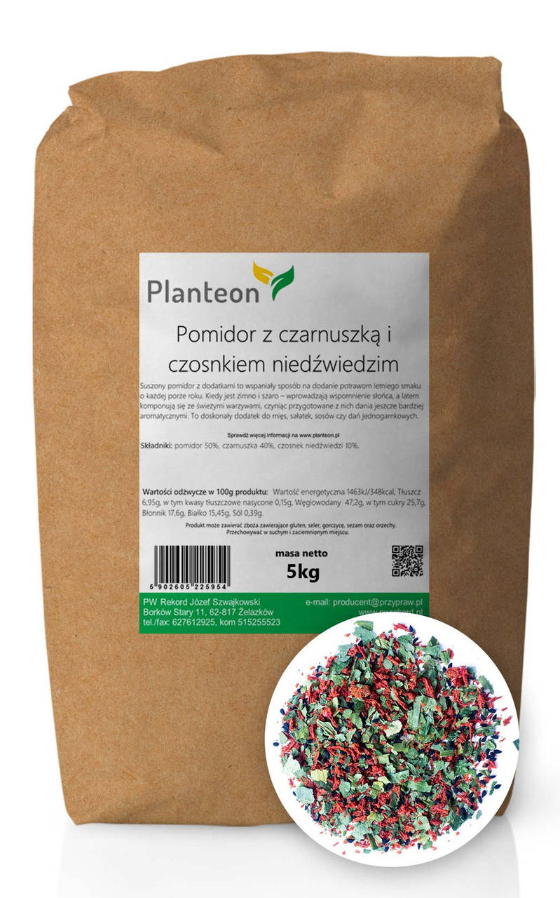 

Помидоры с черным тмином и черемшой (медвежий чеснок) сушенные приправа 5 кг, PL