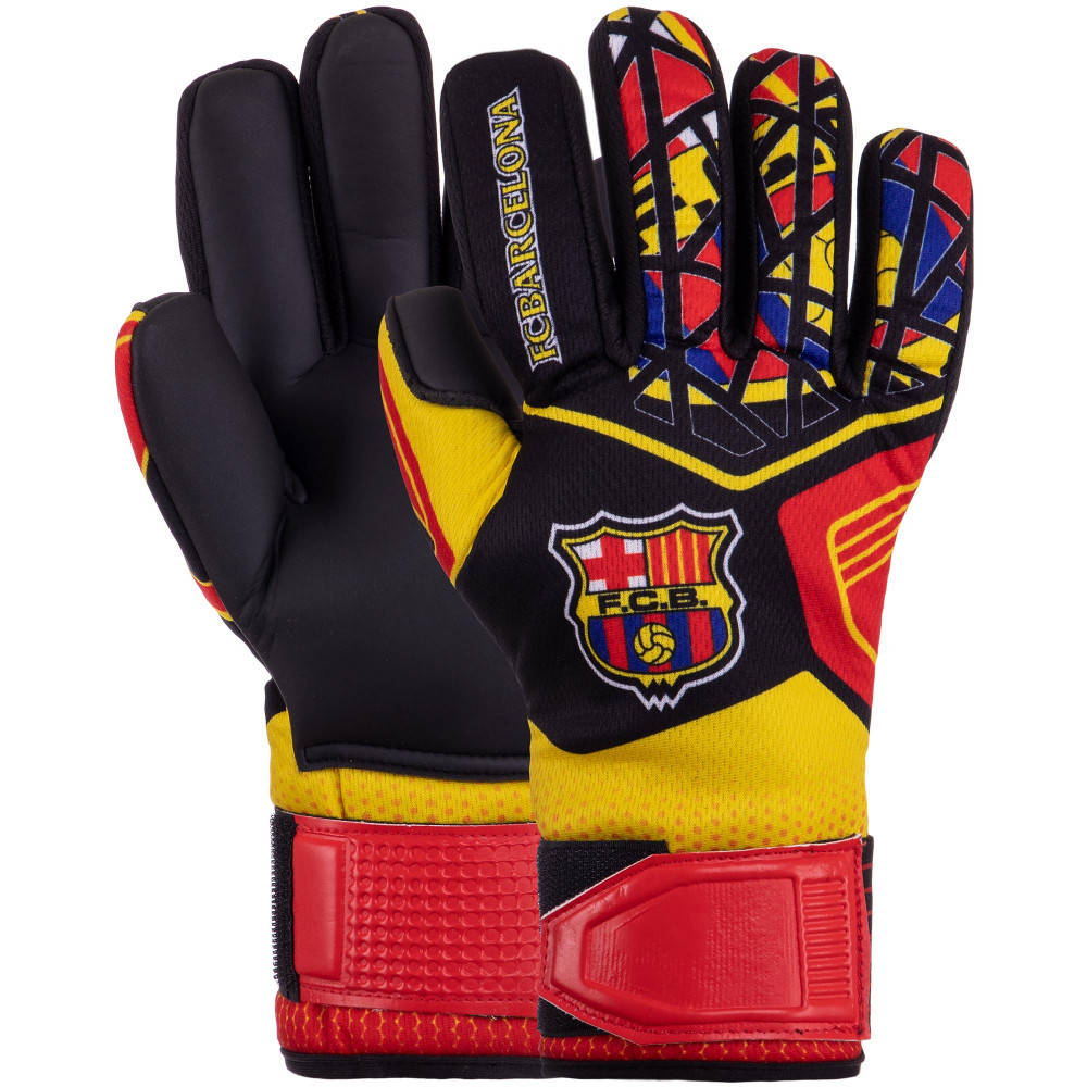 

Перчатки вратарские BARCELONA FB-2374-01 р. 10, черный-красный-желтый