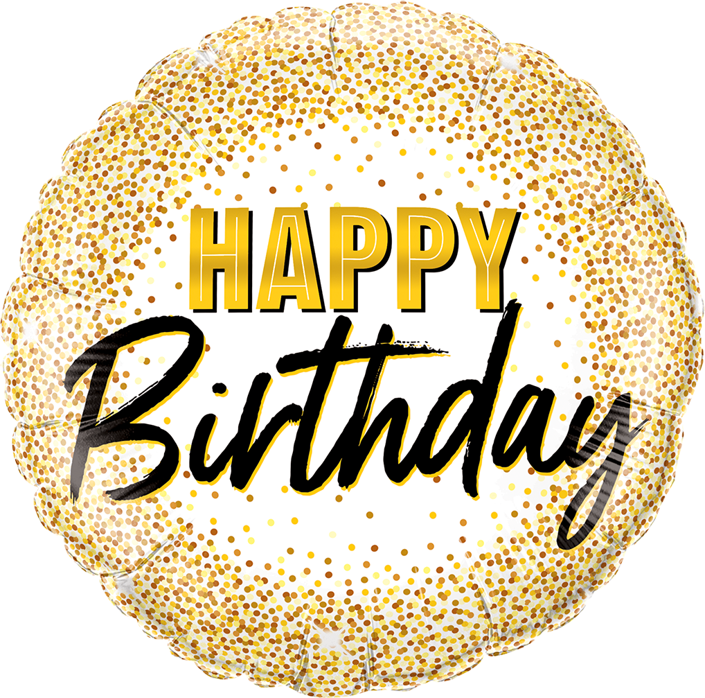 

Шар фольгированный круглый Happy Birthday золото 45 см Китай, Синий