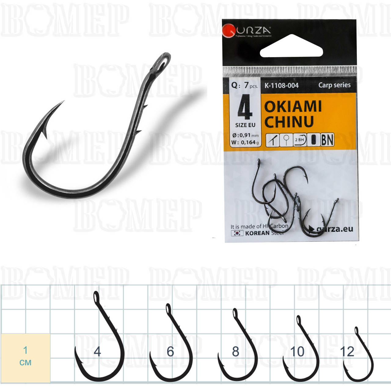 

Гачки GURZA OKIAMI CHINU BN #8 (10шт в уп)