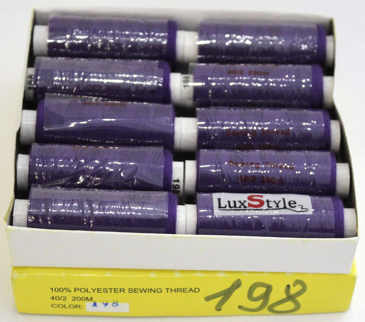 

Нитки швейные LuxStyle 40/2-200м (100% полиэстeр) №198, Разные цвета