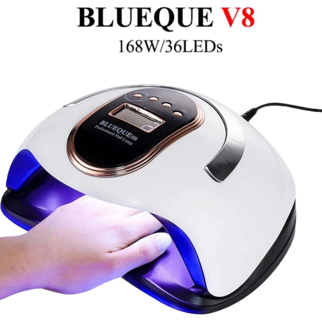 

Профессиональная UV/LED лампа для ногтей Blueque BQ-V8, 168 Вт., Белый