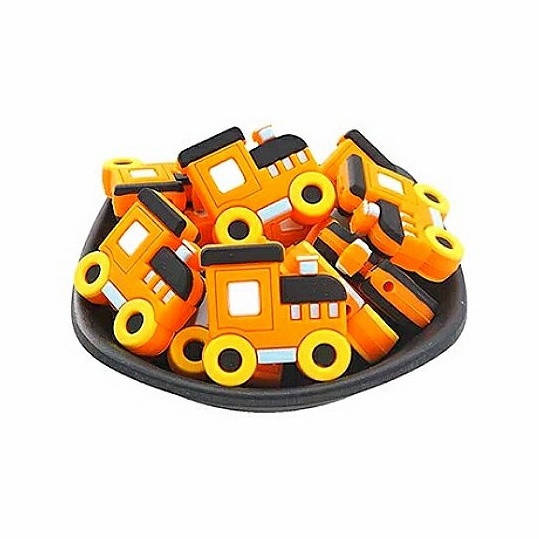 

Паровозик бусина силиконовая Оранжевый