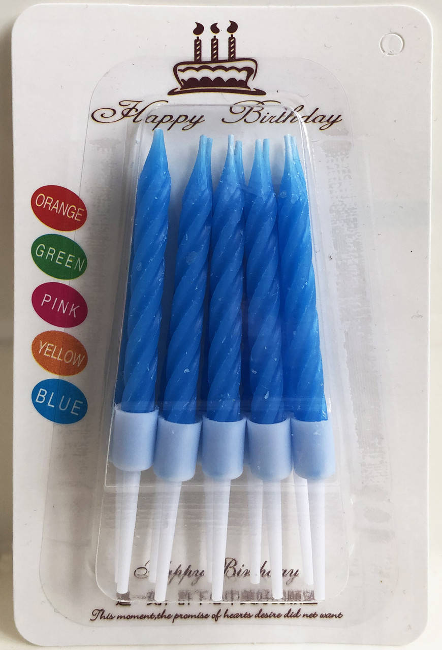 

Свечи для торта неоновые синие 10 штук