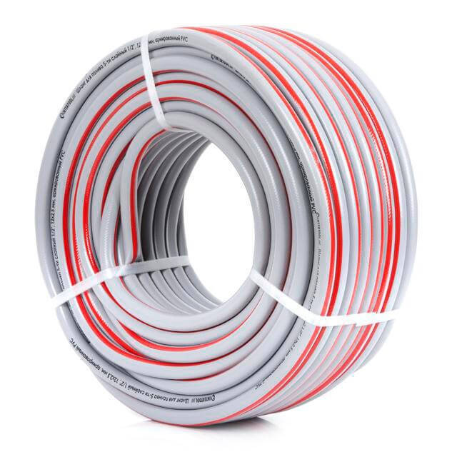 

Шланг для полива 5-ти слойный 1/2", 50м, армированный PVC INTERTOOL GE-4135, Красный