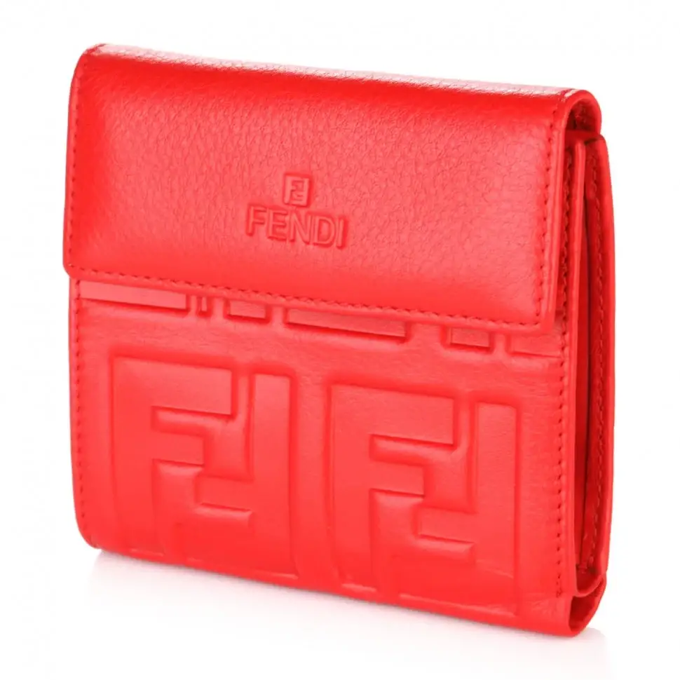 

Кошелек кожаный женский Fendi 6144 Е, Красный