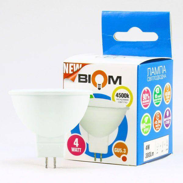 

Светодиодная лампа Biom BT-542 MR16 4W GU5.3 4500К матовая