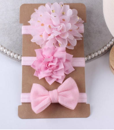 

Набор светло-розовых повязок - 3шт., размер универсальный (на резинке), Розовый