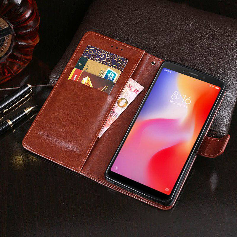 

Чехол Idewei для Xiaomi Redmi 6A книжка кожа PU коричневый