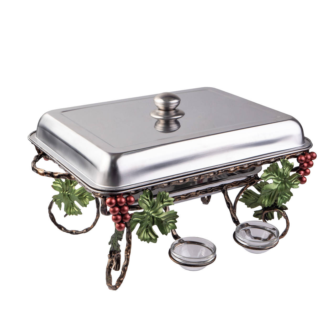 

Садж кованый прямоугольный 45x35 см с соусницами для подачи шашлыка и подогрева мяса