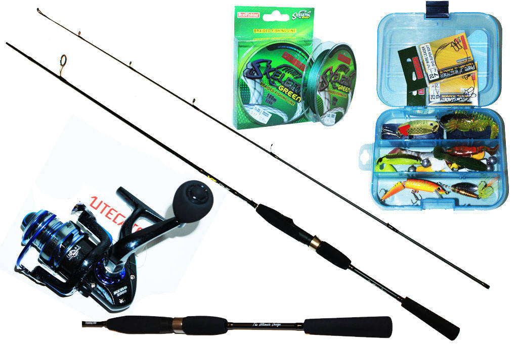 

Набор для джиговой ловли хищной рыбы(спиннинг 2.40м), Зелёный