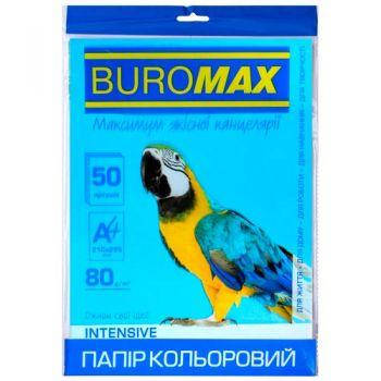 

Бумага цветная А4 80г/м2 Intensiv светло-синяя 50 листов BUROMAX ВМ.2721350-30, Синий