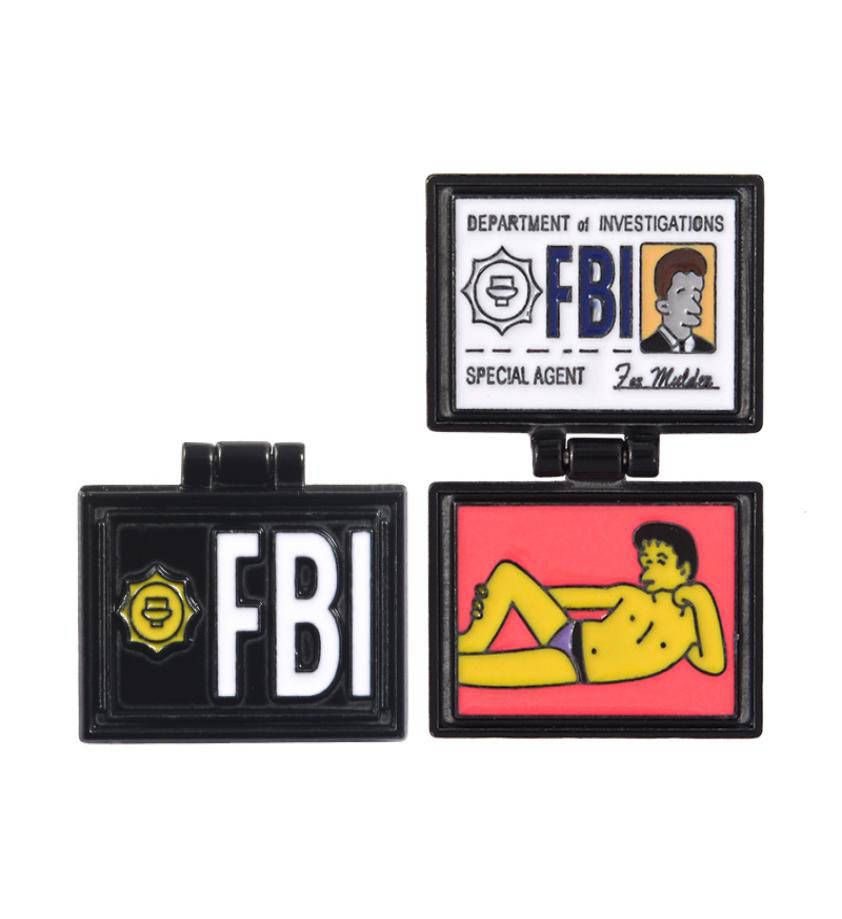 

"Симпсоны ФБР FBI" брошь металлическая