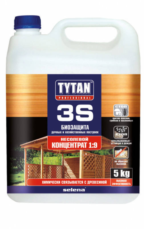 

Біозахист TYTAN 3S/5кг конц. 1:9 для деревини дачних і господарських будівель
