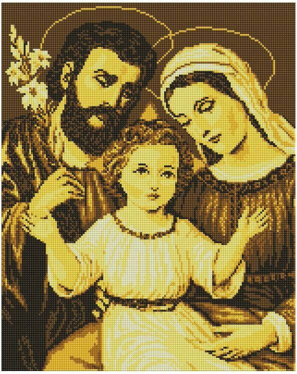 

Набор алмазной мозаики ColorArt Святая семья монохром золотая SP086