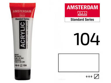 

Краска акриловая AMSTERDAM, (104) Белила цинковые, 20 мл, Royal Talens