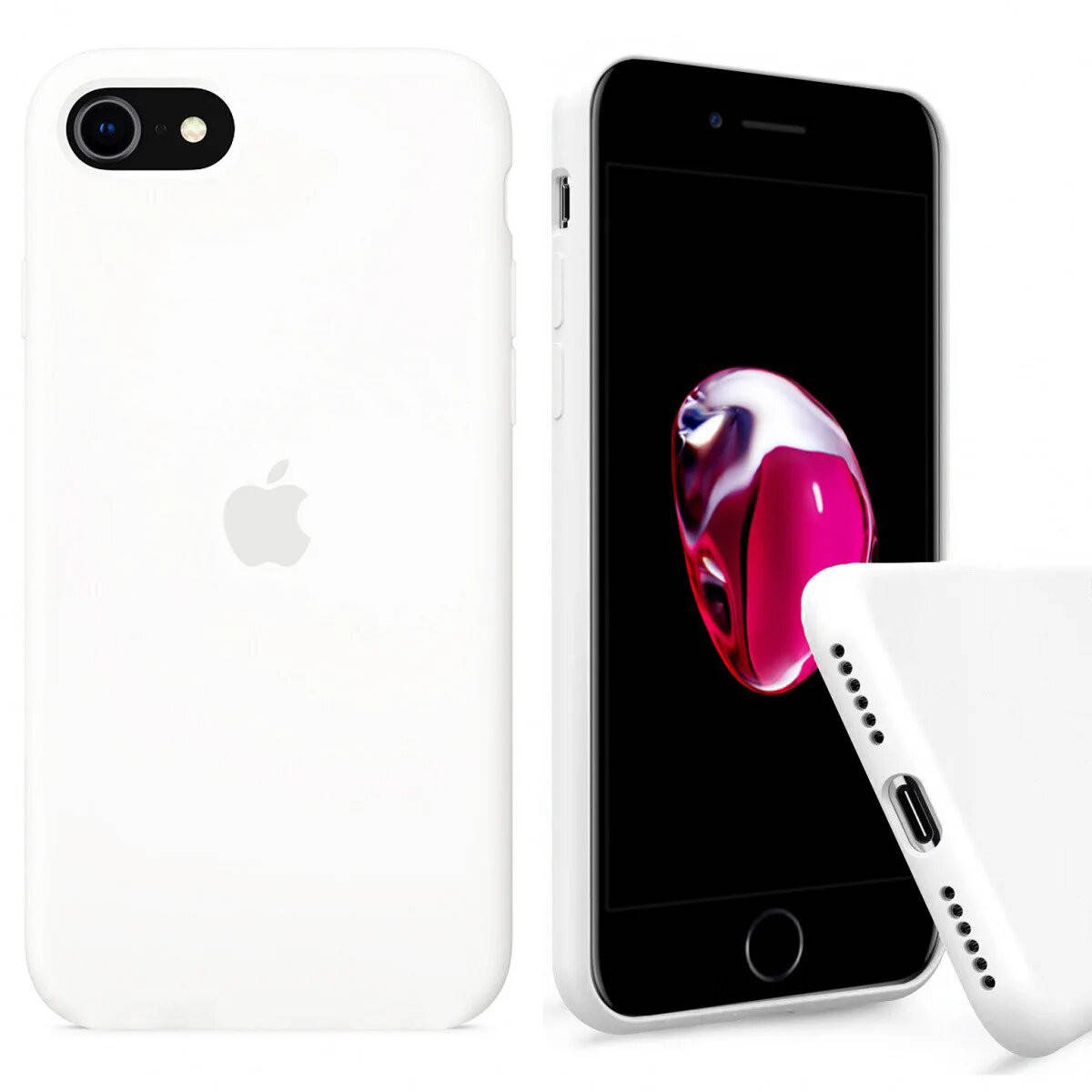 

Чехол Silicone FULL case SE 2020 White белый