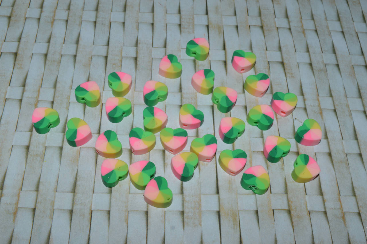 

Намистина з полімерної глини. серце 10 мм