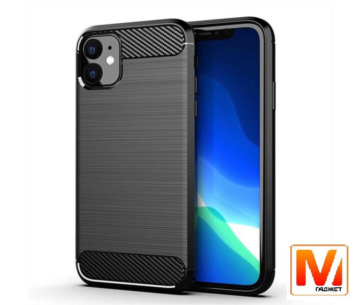

Чехол Brushed Texture Carbon Fiber Apple iPhone 11 Black, Черный