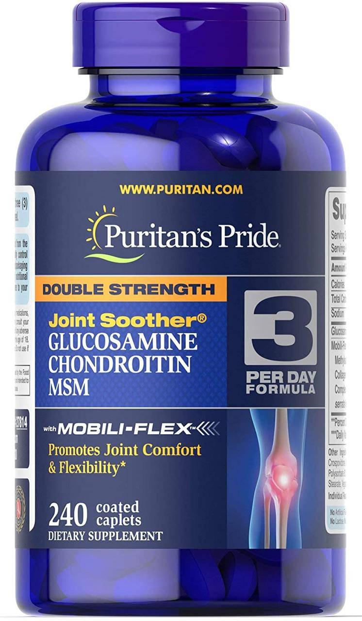 

Puritan's Pride Double Strength Glucosamine Chondroitin Msm Joint Soother 240 Count