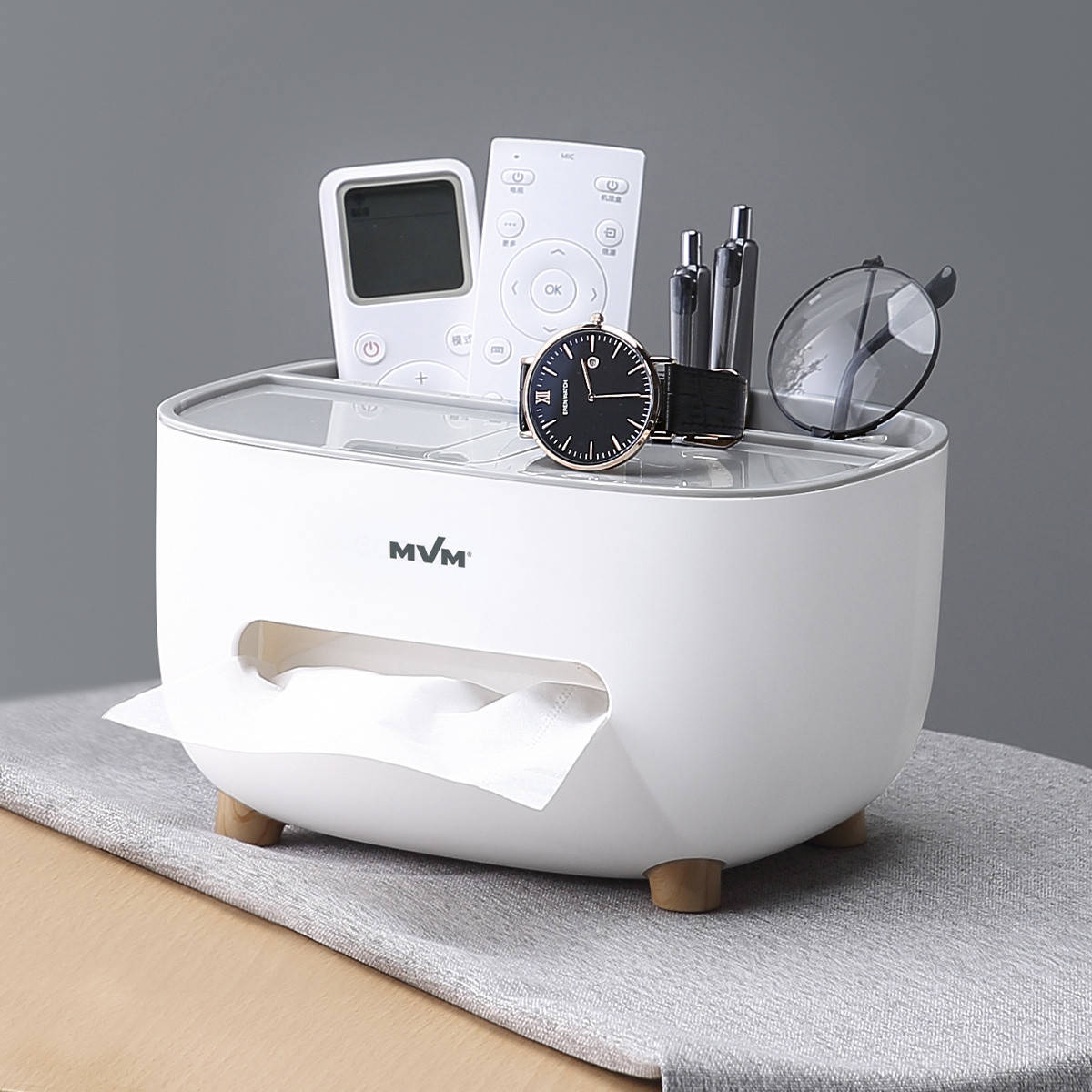 

Органайзер настольный для салфеток и мелочей MVM FH-19 WHITE/GRAY, Белый