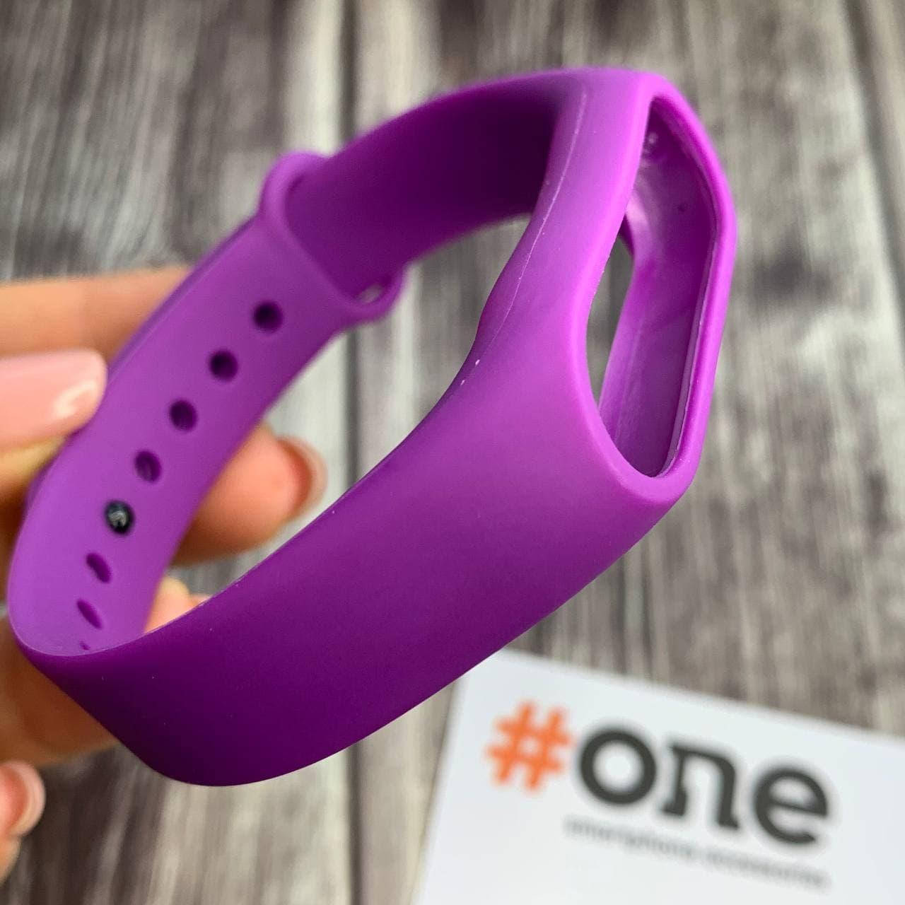 

Ремешок для Xiaomi Mi Band 2 силиконовый однотонный цветной браслет на сяоми ми бенд 2 фиолетовый