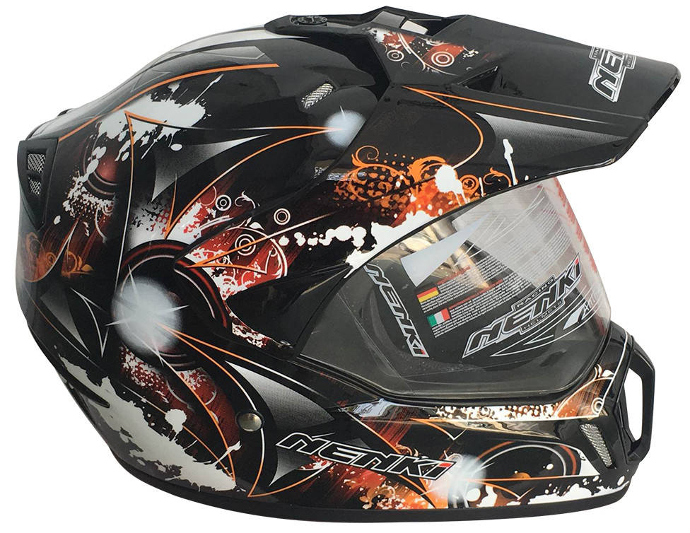 

Шолом (мотард) Nenki MX-310 Black Orange