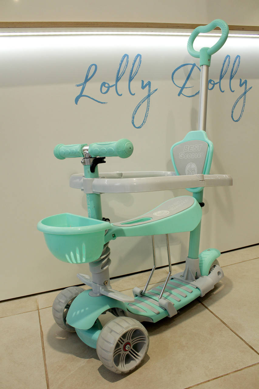 

Самокат-беговел 5в1 Best Scooter B с бортиком, Мятный 2011