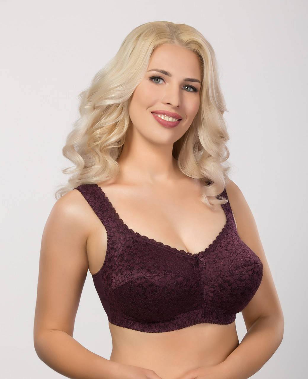 

Бюстгальтер без косточек большого размера модель 303 Сливовое вино, 120D