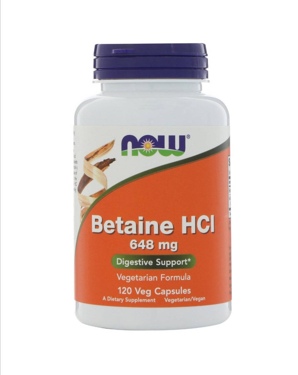 

Бетаина гидрохлорид 648 mg, Now Foods 120 растительных капсул