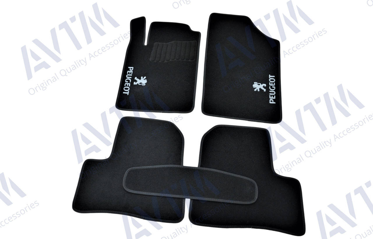 

Коврики в салон ворсовые для Пежо 206/ Peugeot 206 (1998-2005) 5шт, Черный