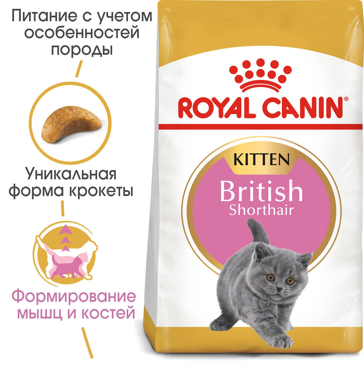 

Royal Canin Kitten British Shorthair 2кг для котят британской короткошерстной